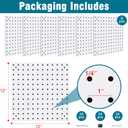 6 Pack Steel Peg Board,Universal 1/8 and 1/4 Pegboard Accessories,Ideal for Garage Tool Storage, Office Organization, Craft Room, Kitchen etc. (White, 6-12X12)
