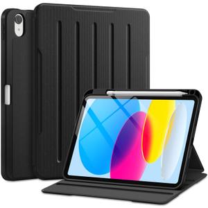 Akkerds for iPad (A16) 11th Generation Case 11 Inch 2025, for iPad 10th Generation Case 10.9 Inch 2022 with Pencil Holder, Multiple Angles Stand Cover, Shockproof TPU Back, Auto Sleep/Wake, Black