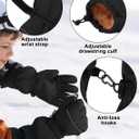Cooraby 2 Pairs Kids Snow Ski Gloves Winter Waterproof Warm Gloves for Boys Girls Cold Weather Outdoor