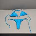 Women Bikini Set Two Piece Swimsuit Sexy Thong Bathing Suit Halter Triangle Tops Cheeky Bikini (Medium, Bright Blue3)