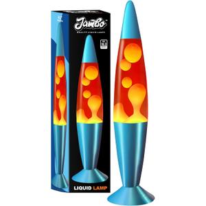 JAMBO 16" Beautiful Lamp- Red with Yellow/Orange Wax, Relaxing Liquid Light, Night Light Nightlight, Home Decor Living Room Office Bedroom Lamp for Adults Teens Kids, Magma Motion