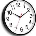 Rohioue 16 Inch Wall Clock Modern Battery Operated Silent Non Ticking Large Analog Clock for Living Room Office Home Bedroom Kitchen Bathroom(Black)