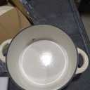 Overmont Enameled Cast Iron Dutch Oven 7QT, White 