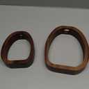 Houmury Set of 2 Glass Test Tube Vase Walnut Wood 7.5 & 5.8 Modern Farmhouse Propagation Stations for Home Decoration, Table Centerpieces (Brown)