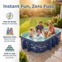 Foldable Pool Non-Inflatable, Large Collapsible Swimming Pool for Kids Adults, Hard PVC Board, 10 Triangle Supports, Family Backyard Outdoor Pool, Blue86.6" 53.1" 19.7"