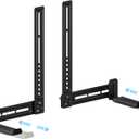 C YECEN Sound Bar Mounts Under TV or Above TV, Height & Depth Adjustable Soundbar Mount with Detachable Extension Arms and L-Brackets