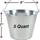 5-Quart Galvanized Pail Beer Bucket 9x9x7 inches (Pack of 2)