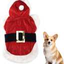 Santa Dog Costume Christmas Pet Clothes Winter Hoodie Coat Clothes for Dog Pet Clothing with Hat Chihuahua Yorkshire Poodle Cats Puppies (Red, XS)
