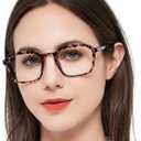 MARE AZZURO Large Square Reading Glasses Women Lightweight Readers 1.0 1.25 1.5 1.75 2.0 2.25 2.5 2.75 3.0 3.5 4.0 5.0 6.0 (Leopard)