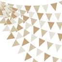 24Ft Burlap Banner Burlap Triangle Pennant Flag Linen Bunting Garland Streamers for Birthday Wedding Baby Shower Engagement Camping Rustic Boho Spring Easter Holidays Graduation Party Decorations