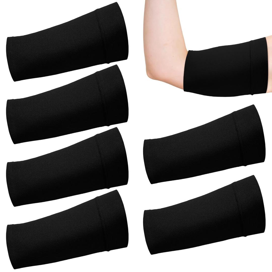 6 Pcs PICC Line Sleeve Cover PICC Line Shower Cover Fashionable Breathable Upper Arm Sleeves for Women Men (X-Large, Black)