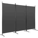 PayLessHere 3 Panel Room Divider Folding Privacy Screen 5.9FT Partition Room Separators with Metal Frame Portable Freestanding Room Divider for Bedroom,Office,Dining Room,Living Room,Grey