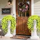 Artificial Hanging Flowers for Outdoors, 4 PCS 600 Blooms UV Resistant Morning Glory Faux Silk Vines, No-Odor Realistic Fake Plants for Garden Planter Porch Patio Decoration, Yellow