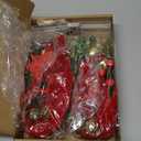 2 Pcs 15 Inch Christmas Bells Decoration for Front Door Artificial Wreath Bows with Bells, Pinecone, Cypress, Berries, Lights Large Xmas Hanging Ornament for Tree Topper(Red)