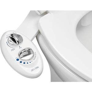 LUXE Bidet NEO 120  Single Nozzle, SelfCleaning, NonElectric Bidet Attachment for Toilet Seat, Adjustable Water Pressure, Rear Wash (White)