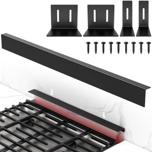 30" Stove Gap Filler, Kitchen Stove Gap Covers, Slide-in Range Rear Filler Kit for Most Brand Kitchen Stoves, Easy Install, Easy to Wipe (Black)