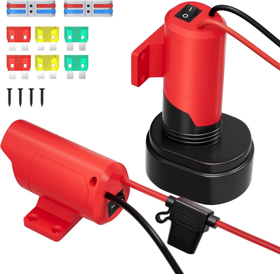 Battery Adapter 12V Adapter with Switch Power Wheels Battery Adapter 12 Gauge Wire for DIY RC Trucks Toys Robotics