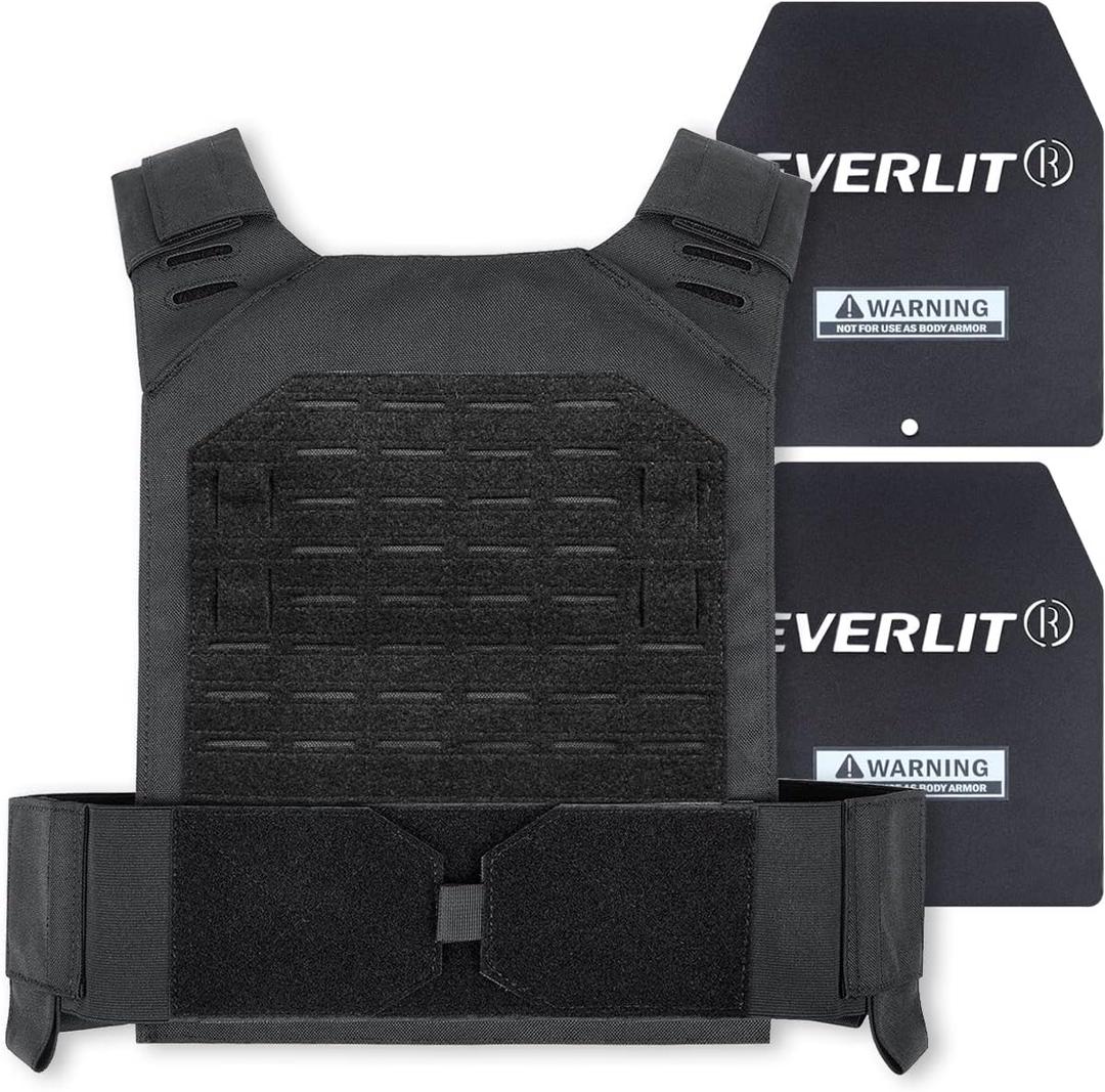 EVERLIT Adjustable Weighted Vest, Weight Included, for Body Weight Training Fitness Workout Running for Men Women (Black, 18 Lbs)