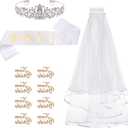 baotongle Bachelorette Party Decorations Bridal Shower Crown Bride to Be Sash Veil for Women Bachelorette Party Gifts Supplies Gifts Favors