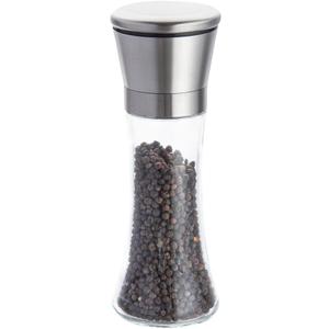 Restaurantware Vetri 6.3 Ounce Kitchen Salt And Pepper Shaker 1 Table Salt Shaker With Lid - Clear Finish Glass Pepper Shaker Refillable Diswashable