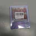 Fall Press on Nails Medium Square Fake Nails Glitter Gold False Nail Burgundy and Maple Leaves Design Autumn Full Cover Gel Artificial Nails Stick on Nails for Women Girls 24 PCS