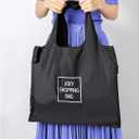 QSYW Foldable Reusable Large Shopping Bag, Washable Waterproof Nylon Pouch Bags, 2 Pcs, black