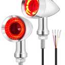 Benlari Motorcycle Bullet 48 LEDs Rear Turn Signal Light SMD Blinker Indicator Fit for Honda Yamaha Suzuki Kawasaki Harley(Chorme/Red and Amber Light)