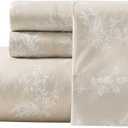 Wrangler - King Size Sheet Set, Ultra-Soft & Wrinkle-Resistant Bedding for Year Round Comfort, Deep Pockets, Bed Sheets with Matching Fitted Sheet & Pillowcases (Foliage Beige)