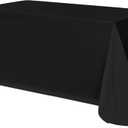 Sancua Rectangle Tablecloth - 90 x 132 Inch - Water Resistant Spill Proof Washable Polyester Table Cloth, Decorative Fabric Table Cover for Dining Tables, Buffet Parties and Camping, Black