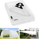 ANGAR 16 Mil Heavy Duty Clear Greenhouse Tarp, 12x16FT Waterproof Clear Tarps with Grommets, UV Resistant Greenhouse Replacement Poly Cover, for Gardening, Farming, Chicken Coops, Canopy,Outdoor