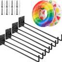 4 Pcs Metal Pool Float Storage Holder, 17.3 Inch Heavy Duty Wall Mount Pool Float Organizer Storage Rack with Hangers for Swimming Ring, Towel, Tools & More Indoor Outdoor