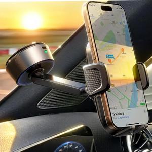 LISEN Electric Retractable Car Phone Mount, 100% Ultra-Stable iPhone Vacuum Electric Suction Cup Phone Mount, Suction Cup Magnetic Phone Holder for iPhone 16 15 Pro Max Plus 14~X, Samsung Galaxy S25