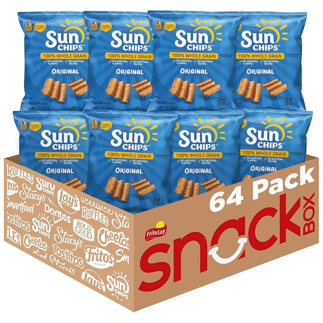 SunChips Original Multigrain Snacks, 1.5 Ounce (Pack of 64) BBD 06/02/2026