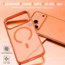 DUEDUE for iPhone 17 Pro Max Case Magnetic [Compatible with Magsafe], Translucent Matte Back Protective Cover Anti-Scratch Shockproof Phone Case for iPhone 17 Pro Max 6.9", Orange