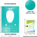 TenFan Disposable Toilet Seat Covers - 70-Pack Waterproof XL Travel Pack, Adhesive Secure Fit for Public Toilets, Camping, Airport & Hospital (Adults & Kids)