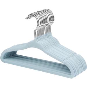 ManGotree Kids Velvet Clothes Hangers, Baby Childrens Hangers for Clothes Space Saving Non-Slip 15Pack (Blue)