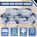 Stretch Couch Covers for 3 Separate Cushion Couch Sofa,Floral Printed Couch Sofa Cover,Washable Sofa Slipcover,Pet Friendly Furniture Protector with Elastic Bottom,Universal Fit for Home(Sofa,Cover)