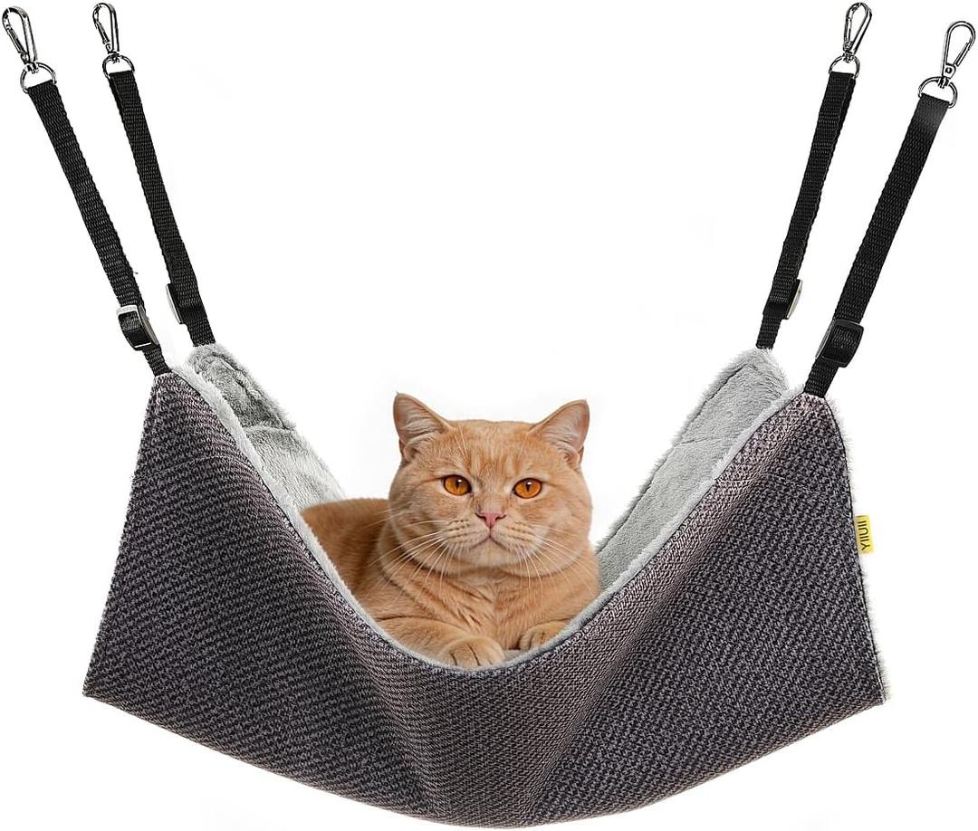 Cat Hammock for Cage Crate, Adjustable Soft Large Pet Bed- Holds 30lb for Ferret & Kitten