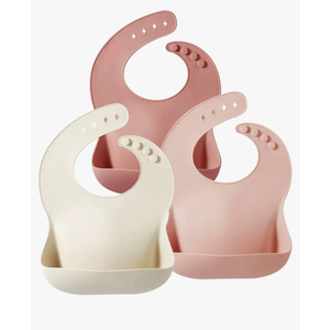 PandaEar Silicone Bibs for Babies Toddlers Girls| Adjustable Waterproof BPA Free Soft Durable Bibs for eating with Large Pocket Food Catcher