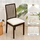 SearchI Waterproof PU Leather Seat Covers for Dining Chairs, 6 Pack Stretch Dining Room Chair Seat Covers, Kitchen Chair Seat Covers Protectors (Cream)