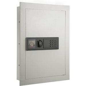 In-Wall Safe - Home or Business Safe with LED Keypad and 2 Manual Override Keys - Protects Cash, Jewelry, Passports, and More by Paragon Safes (Cream) (New Cream)