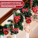 Suncalla 12 Pcs 2.4 Inch Christmas Glitter Ball Ornaments Mouse Plastic Ball with Dot Bow Tree Ornaments Cartoon Mouse Balls Red Black Yellow White Dot Decorations for Xmas Trees Party House Decor