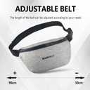 Fanny Pack & Crossbody Bag for Men Women, Fashion Waist Packs Adjustable Belt Bag for Sports, Workout, Traveling, Jogging, Hiking Hands-Free Carrying All Phones (Style 02, Linen Gray)