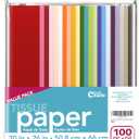Craft Craze 100 Sheets (20" x 26") 25 Assorted Colors Premium Quality Tissue Paper for Gift Wrapping, Arts & Crafts, Packing and Decorations (1-Pack)