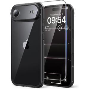TAURI for iPhone Air Case, Full Camera Protection with Screen Protector, Anti-Yellowing Military-Grade Protection Shockproof Slim Phone Case for iPhone Air, Black