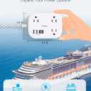 One Beat Cruise Ship Essentials,Travel Power Strip with USB C,Flat Plug Extension Cord 10 FT with 3 Outlets 4 USB Ports(2 USB C),Desk Wall Outlet Extender,Non Surge Protector for Cruise,Dorm Room,ETL