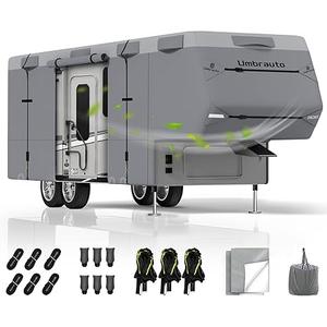 Umbrauto 5th Wheel RV Cover Fits 37ft-40ft Motorhome, Upgraded 7 Layers Top Anti-UV Waterproof Breathable Camper Covers Travel Trailer Motorhome with Extra Windproof Straps