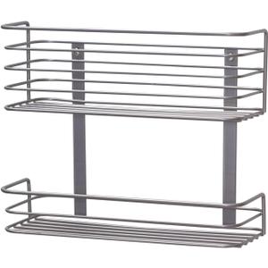 Household Essentials 1228-1 Double Basket Door Mount Cabinet Organizer | Mounts to Solid Cabinet Doors or Wall
