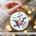 6 x Whale Christmas Ornament 2025 - Xmas Ornaments as Whale Gifts for Women, Animal Ornaments for Christmas Tree Decorations, Sea Animal Lover Gifts for Women Men Coworker Friend Family