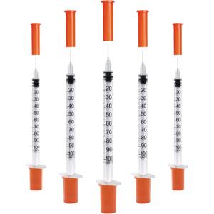 U-100 1cc Syringes with 31g 5/16" (8mm) , Individually Wrapped, Pack of 100
